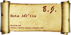 Bota Júlia névjegykártya