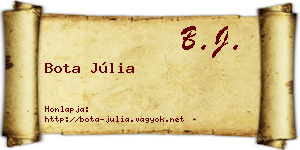 Bota Júlia névjegykártya